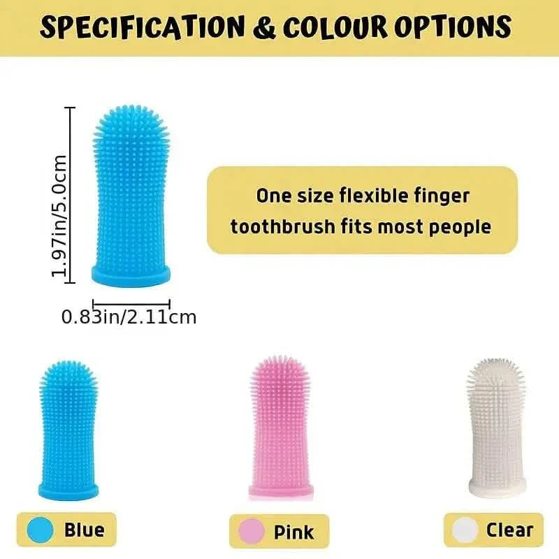 5-Pieces: Super Soft Pet Finger Toothbrush Teeth Cleaning Silicone Tooth Brush