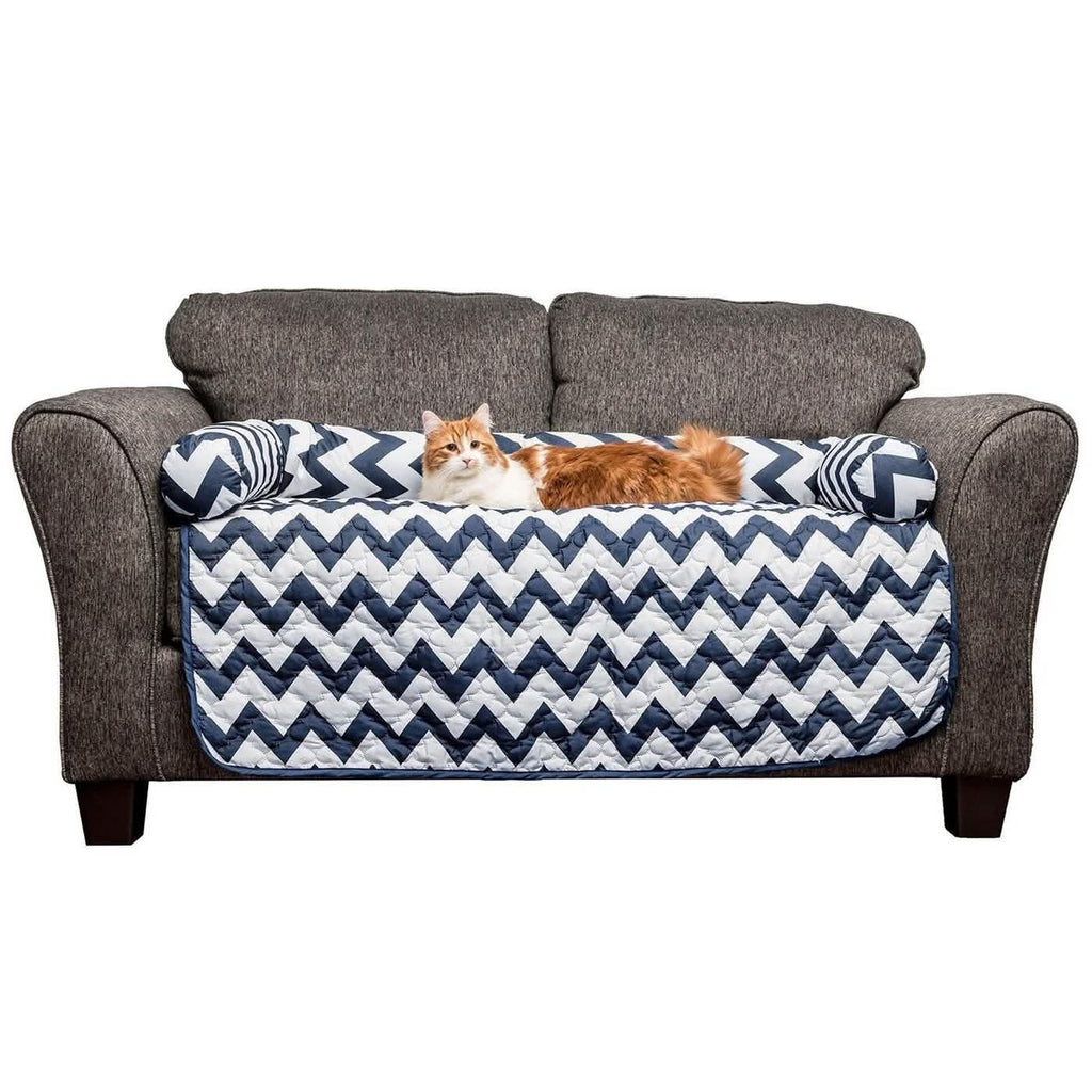 Chevron Reversible Quilted Pet Bed Chair Cover - Assorted Sizes
