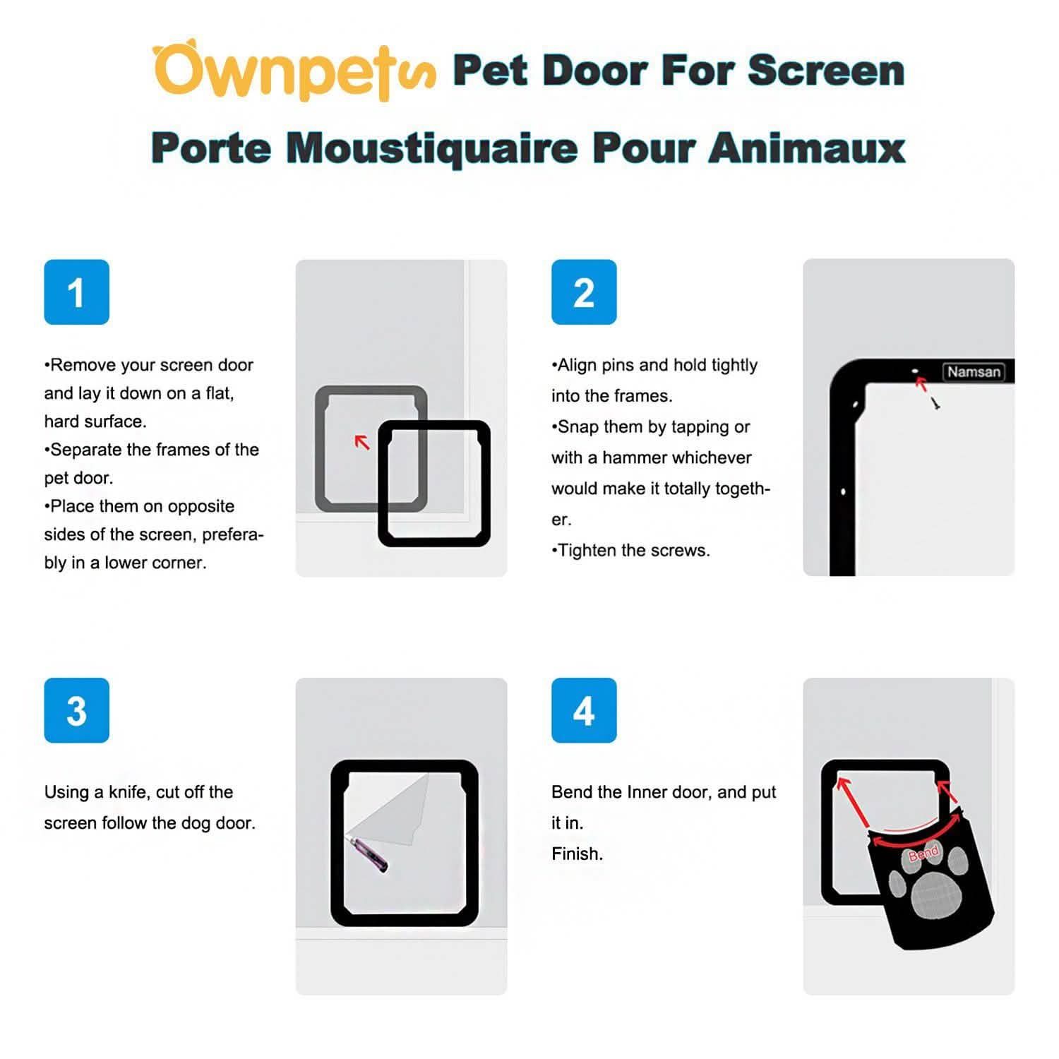 OWNPETS Pet Dog Magnetic Flap Screen Door