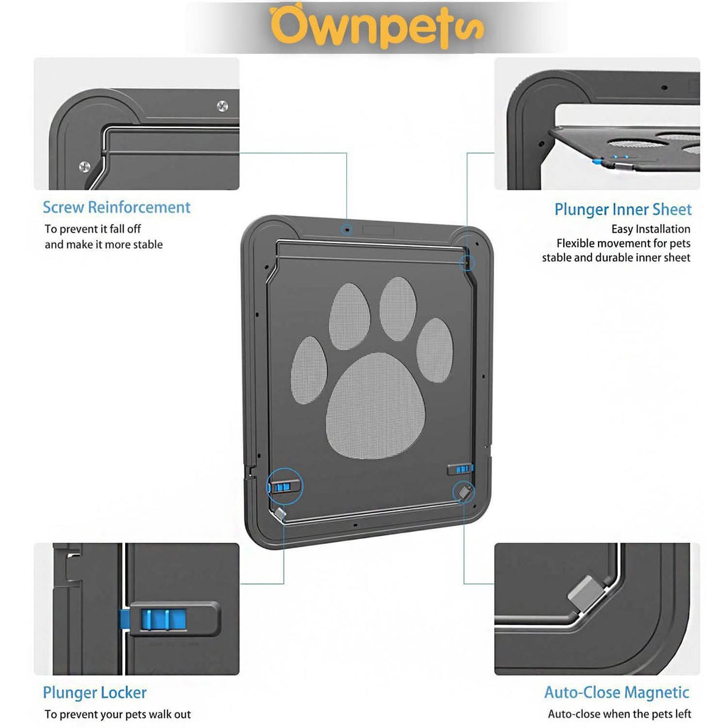 OWNPETS Pet Dog Magnetic Flap Screen Door