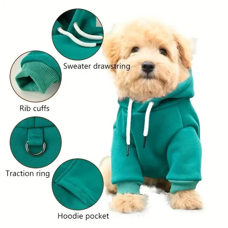 Pet Sweatshirt Hoodie With Pocket in the Back for Small Dogs