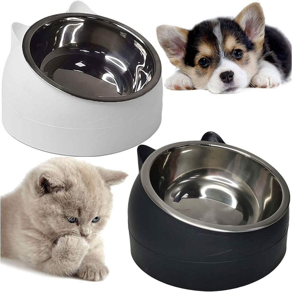 Premium Stainless Steel Cat & Dog Bowls - Non Slip Base for Food & Water