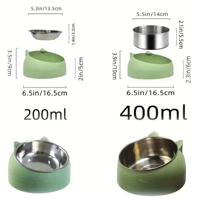 Premium Stainless Steel Cat & Dog Bowls - Non Slip Base for Food & Water